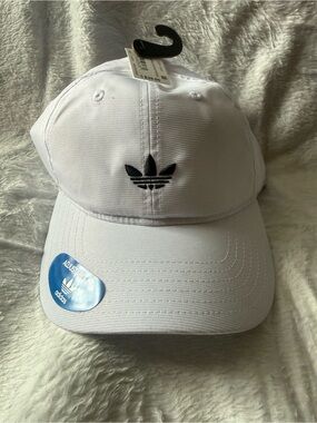 New Adidas White Cap with Black Trefoil Logo